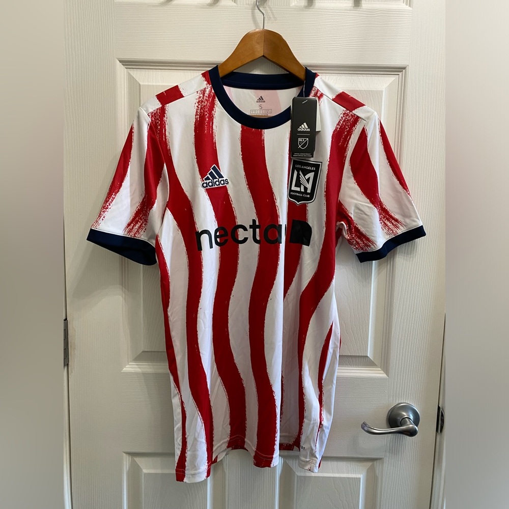 Men's LAFC adidas White/Red 2021/22 Americana Pre-Match Sz Small